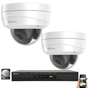 2000 GB Festpl. Videoüberwachung Set HD 3MP POE 6x Dome Überwachungskamera 