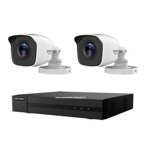 Hikvision Turbo HD Kameraüberwachungsset mit 2 EXIR Bullet Außenkameras. Hikvision Turbo HD Kameraüberwachungsset mit 2 EXIR Bullet Außenkameras.